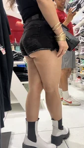 CHEEKED UP LIGHT SKIN LATINA! (Short shorts ;)
