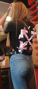 Various hot butts in tight jeans on the street and inside cafes, some teens too