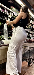 Brunette solid glutes in white bottoms‼️