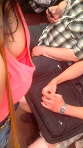 Nice sideboobs in public transport