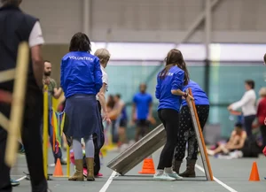 Canadian girls at an Alberta track and field tournament