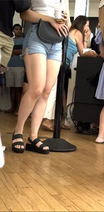 Cute asian with great legs in shorts