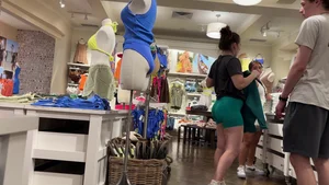 Brunette in green bikers (NON OC)