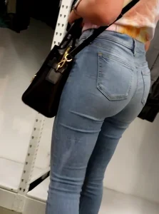 Beautiful Ass in Light Blue Jeans