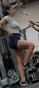 Gorgeous Latina w short shorts at the gym!