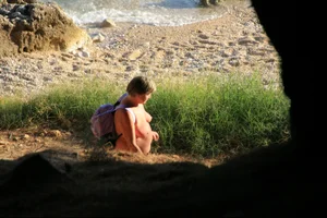 Nude beach girls in Baska, Croatia