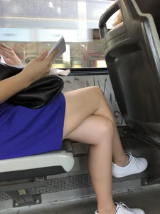 Girl Sitting with Crossed Legs - Hot Bus Creepshot