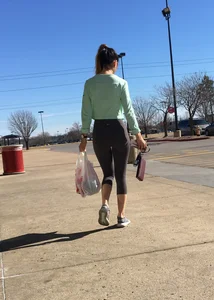 Sexy ass Target babe in grey Lulus with a nice ass