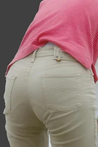 Ass in White Jeans Closeup Creepshot