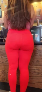 Bubble butt milf in red yoga pants (second time capping her)