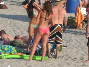 Mix of candid girls at the beach and in bikinis