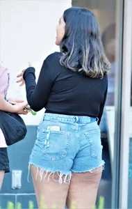 Fat ass in Jean Shorts