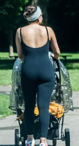 New Milf out for a stroll in skin tight onesie showing off her fat ass