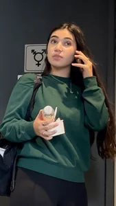 Pretty Arab College Girl’s Red Panties Are Showing Through Her Leggings