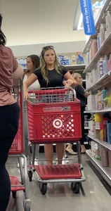 Cute Latina, and STACKED college girl w/ ass hanging out at Target