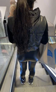 Hottest bubble ass in shiny black leggings