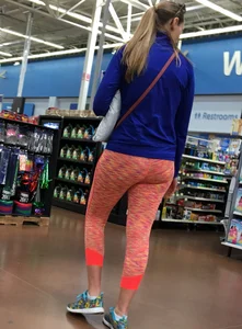 Pink patterned leggings ass at Walmart