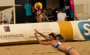 Beach volleyball babes in bikinis