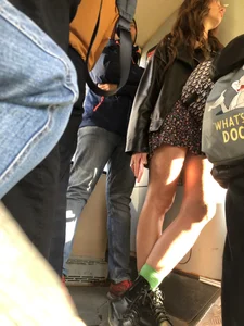 Beautiful Candid Girl With Tattooed (And Slightly Hairy) Legs in Boots and a Dress Public Bus Creepshots Gallery