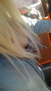 Public Bus Breast Closeup Creepshot - Hot Blonde