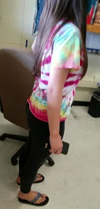 Skinny Girl in Leggings and Flip-Flops