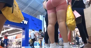 Bubble butt in pink gym set (NOT OC)