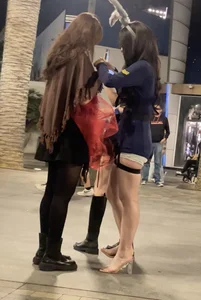 Asian baddie with great legs, heels and Cop costume