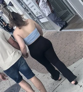 Thick Portuguese Baddie with a BBL in spandex flares