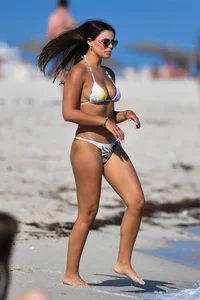 Brooks Nader looking sexy in a little bikini on a beach in Miami