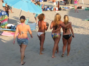 Mix of candid girls at the beach and in bikinis
