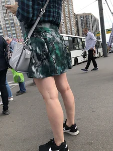 Teen in a Skirt - Cute Skinny Legs Creepshots