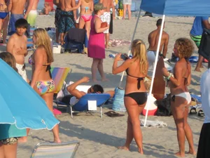 Mix of candid girls at the beach and in bikinis