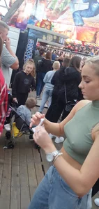 Blonde with nipples on display