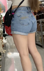Cute Latina, and STACKED college girl w/ ass hanging out at Target