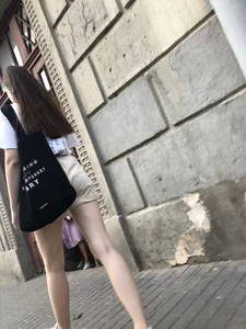 Cute Young Girl in Shorts Street And Subway Candid Gallery