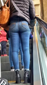 Tight blue jeans creepshots compilation