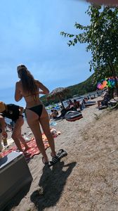 Bomb ass Girl in black bikini on the fire sunny. oc