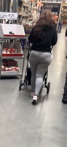 Youthful milf in gray spandex
