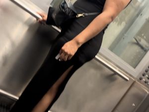 Thick Colombian Milf in Tight Sundress with fat ass on escalator ( OC , VPL)