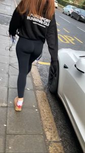 HOT Redhead PAWG black leggings