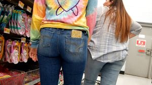 Cute teen, tight jeans