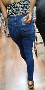 Slim babe in jeans