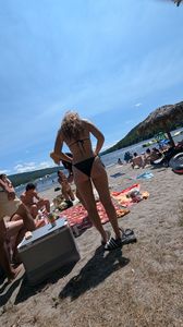Bomb ass Girl in black bikini on the fire sunny. oc