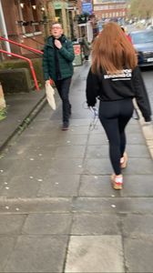 HOT Redhead PAWG black leggings