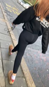 HOT Redhead PAWG black leggings