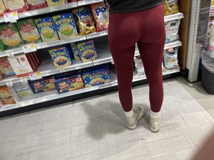 Tight red leggings