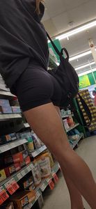 Tight Spandex Shorts on This Sexy Tight Chick w/ A Nice Popping Ass
