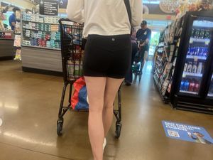 Hand print on tight ass Brunette (Biker shorts)
