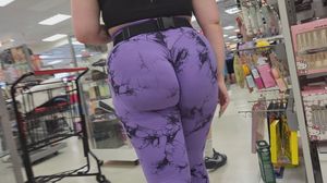 Thick Dirty Blonde Pawg in Purple Leggings (Major Wedgie + BEND)