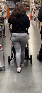 Youthful milf in gray spandex